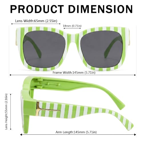Image of SIPHEW Mirrored Sunglasses Polarized Fit Over Glasses for Women - Trendy Large Square w UV400 Protection Sun Glasses