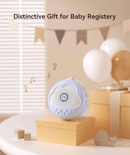 Image of Dreamegg White Noise Machine - Portable Sound Machine Baby with Safe Silicone Cover, Features Powerful Battery, 21 Soothing Sound, Noise Canceling for Sleeping, Baby Registry Gift, Nursery(Blue)
