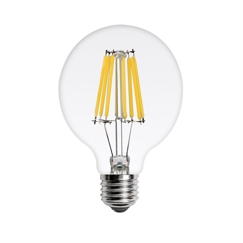 RZL Lighting, Paquete de 10, Bombilla de filamento LED AC220V E27 ST64/A60/G80/G95 lámpara Retro Edison 4W 6W 8W Bombilla Colgante Vintage(G95 E27 220V,4W)