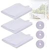 3 stuks vliegengaas voor ramen, insectenwerend net, vliegengaas, raamhor met 3 rollen, zelfklevende witte banden…