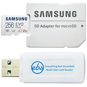 Samsung Evo Plus 256GB Micro SDXC Memory Card Class 10 (MB-MC256KA) Works with Android Galaxy Cell Phones A10e, A10s, A30s, A50s, A90 5G Bundle with Everything But Stromboli MicroSD & SD Card Reader