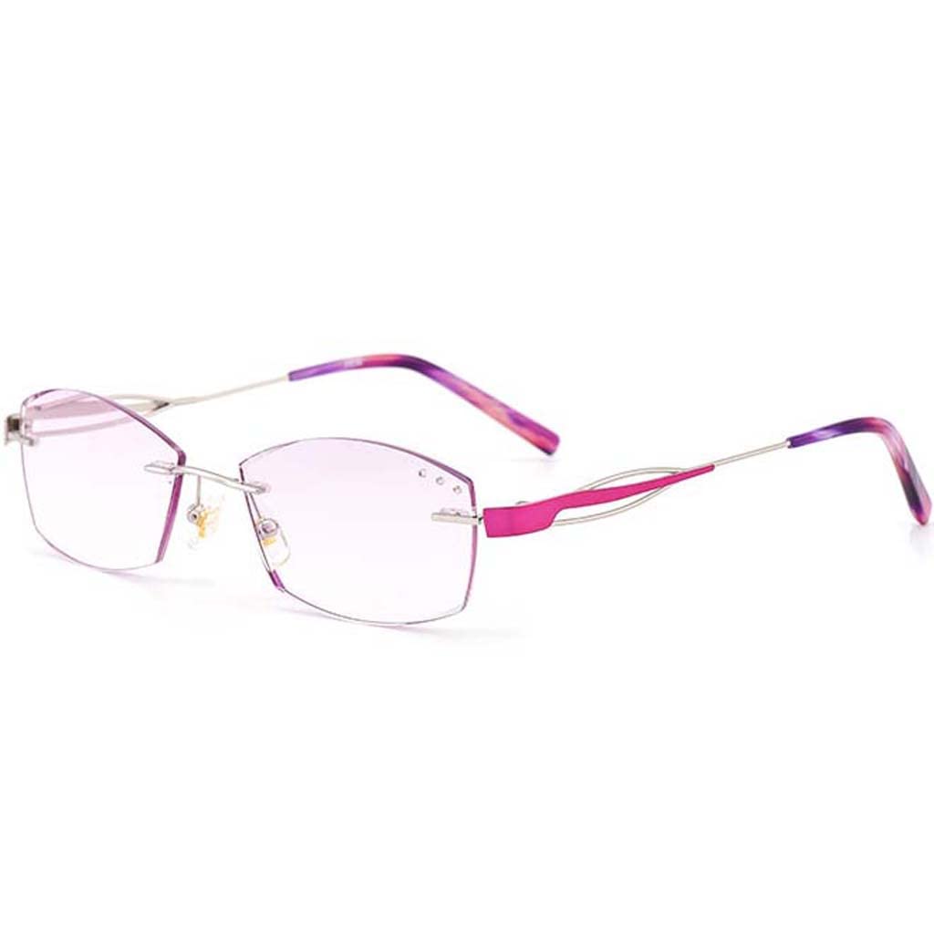 WZX Gafas de Lectura antifatiga ultraligeras, Gafas de Lectura antiazules multienfoque para Mujer, Gafas de Ordenador, Gafas antipresbicia para Ancianos sin Marco para Mujer