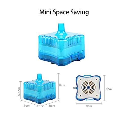 Image of Fish Tank Filter Aquarium Sponge Filter Quiet Small Filter for 1-20 Gallon Aquariums Detachable with Activated Carbon and Air Stone Blue (Air Pump and Air Hose not Included)