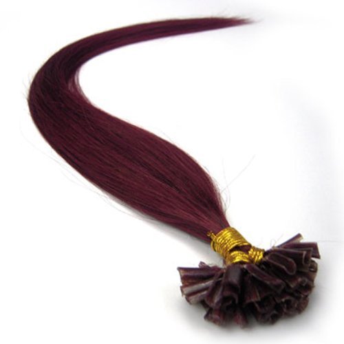 Lilu 100s Fashion Pre Bonded Nail U Tip Remy 100% Real Human Hair Extensions (18" inch, Bug)