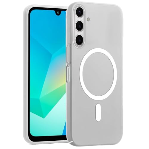 Image of SHINESTAR Back Cover for Samsung Galaxy A16 5G | Frosted Semi-Transparent Slim Case | Only Compatible with Wireless Magnetic Accessories | Hard Back, Matte Finish - White