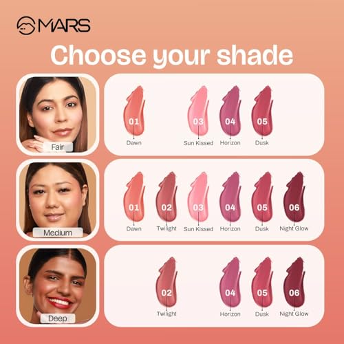 Image of MARS Liquid Blush Hour (12 ml) (05-DUSK) | Dewy-Matte Finish | Highly Pigmented | Lightweight & Long-Lasting Formula | Effortless Application (Pack of 3)