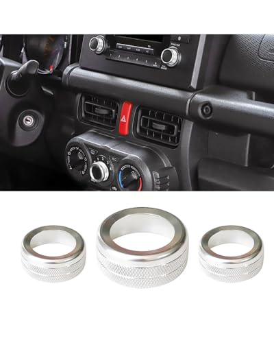 Temperature Adjustment Knob Air Conditioning Volume Trim Climate Control HVAC (Silver)
