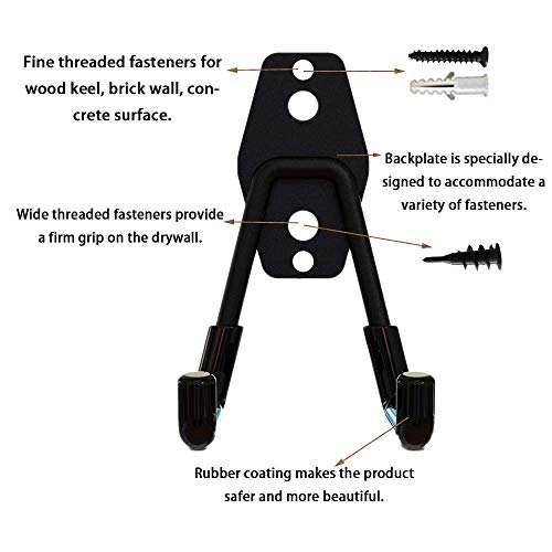 Garage Storage Utility Hooks, Wall Mount Hanging Hooks, Steel U-Hooks Tool Organizer Holder, 2-Pack