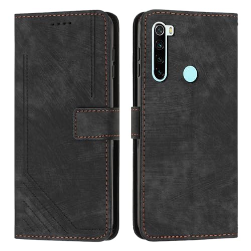 Housse Xiaomi Redmi Note 8 noire premium style portefeuille sobre
