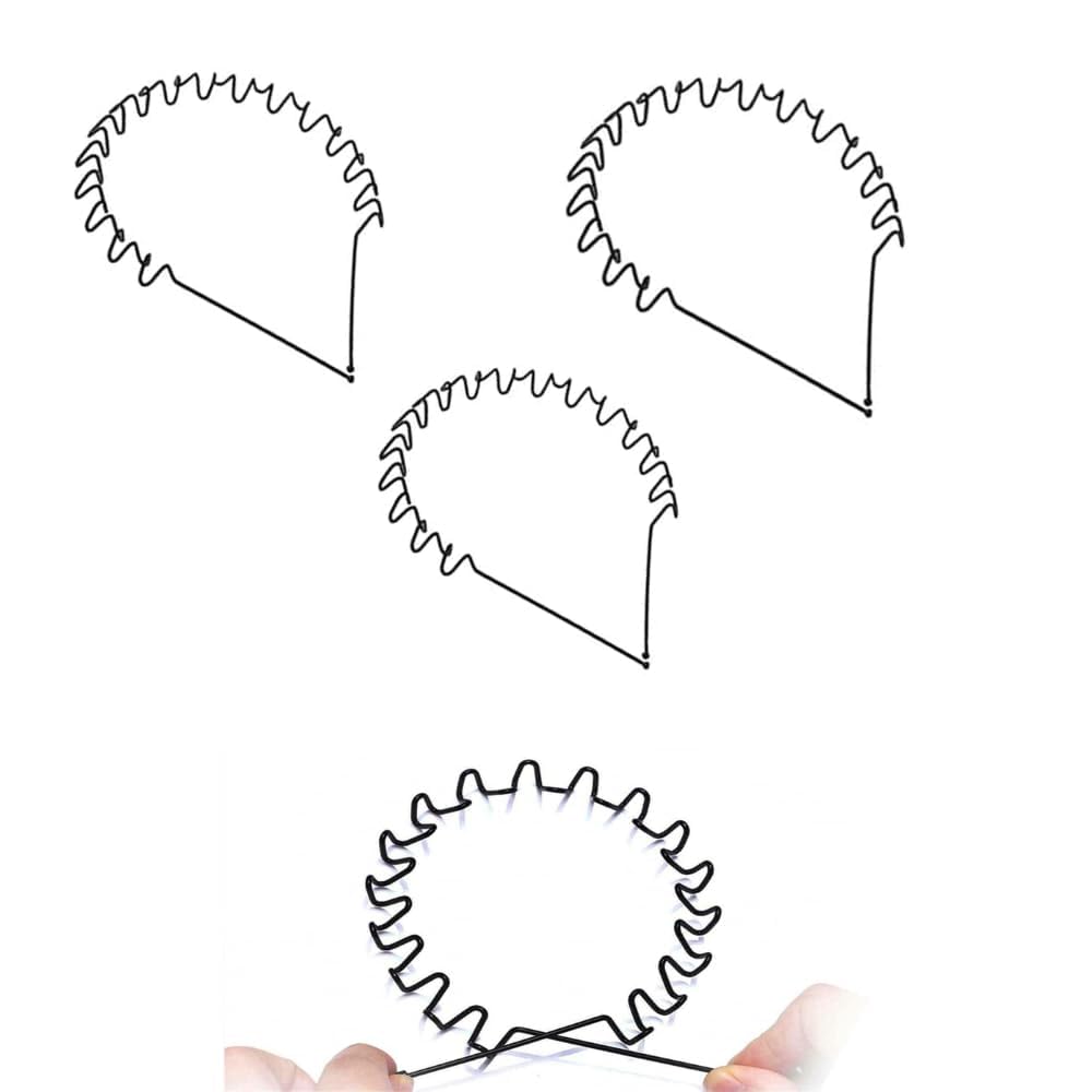 AQIDA'Z Unisex Wavy Metal Headband (Pack of 3) Hair Hoop Black Headbands Hairband BEST Spring Wave Non Slip Sports Headwear for Women,Men and Young Girls, Fashion Unisex Black Hairband (3 pack)