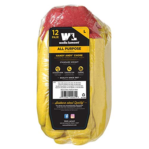 Wells Lamont Mens 412 Work Gloves, Gold, Large Pack Of 12 Us #TOP2