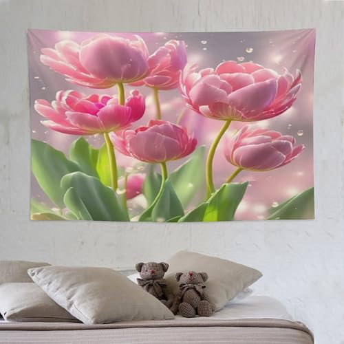 Tapisserie murale fleurs PAZZK 150x230 cm pour créer un cocon bohème dans votre chambre