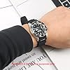 XBHSW 20mm Silicone Watch Band Compatible with Citizen Hyper Aqualand Duplex Promaster BN0151-09L BN0151-17L Scuba Diver Watch Strap (Black band Black buckle) #5