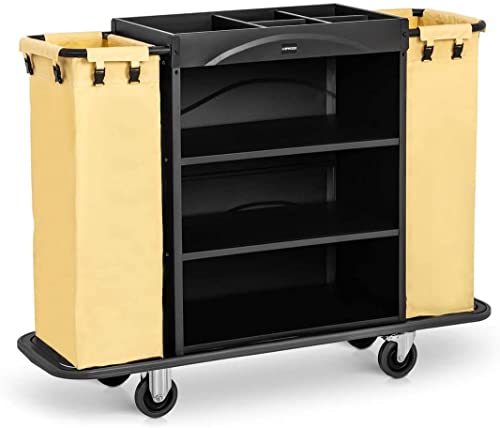 Uniprodo Carrello Biancheria Hotel Carrello di Servizio ai Piani UNICLEAN 142B (150 kg, 2 Sacchi Biancheria)