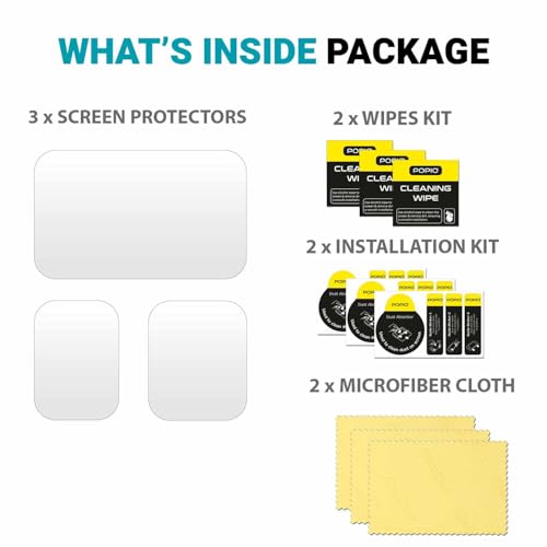 Image of POPIO Military-Grade Gorilla Tempered Glass for Insta360 Ace Pro Action Camera (Transparent) Edge To Edge Full Screen Coverage, Complete Set Of 3 Glass