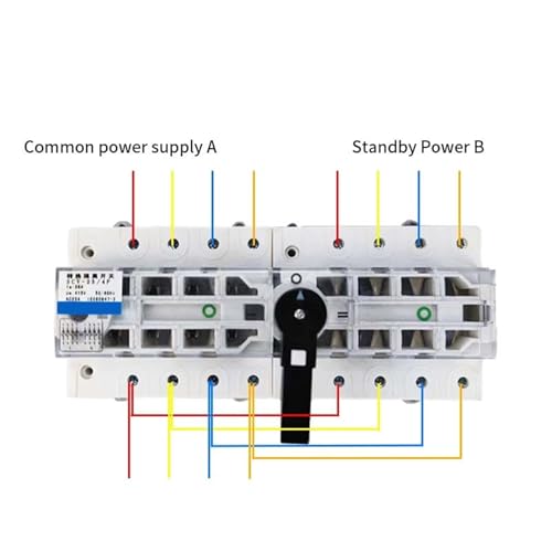 Commutateur d'isolement triphasé 80A inverseur de source manuel 3P - 3