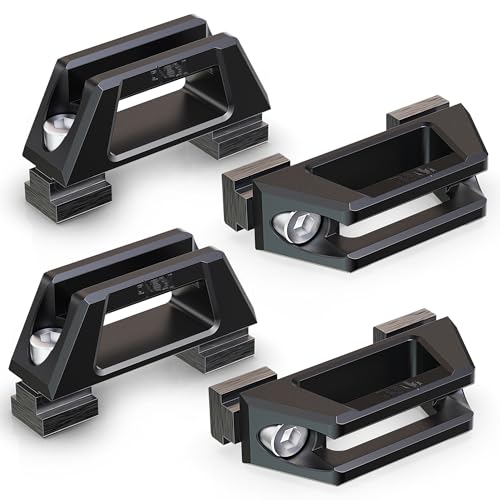 Image of RENO Tie Down Anchors, Aluminum Bed Rail Cleats Compatible with Tacoma Tundra Gladiator Bed Hooks for Cargo Trailer, Replaces PT278-35160 35050 35100 35111 35112 / PT785-35050-S1 (Black,4pcs)