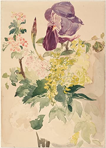 Tableau Toile Iris et Géranium Manet pour illuminer une pièce sombre facilement