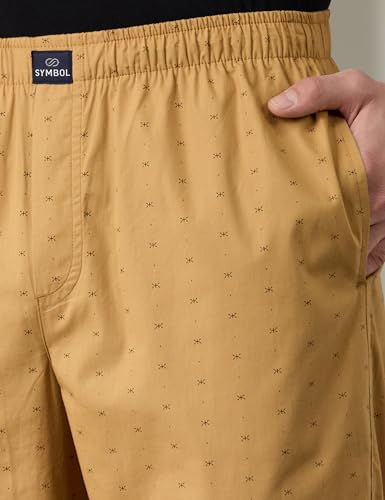Image of Amazon Brand - Symbol mens 100% Cotton Pyjama /Lounge Pants |Regular Fit | Printed | Available in Plus Sizes