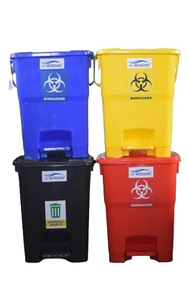 MEDIGUARD Bio Medical Waste Plastic Pedal Dustbin, Plastic Pedal Dustbin (12 Liter) Plastic Dustbin || Big Dustbin (Yellow, Blue, Red, Black, Pack of 4) (B0BT9WQW25) Amazon Price History, Amazon Price Tracker