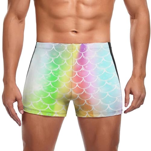 Boxer de bain homme sirène colorée confortable et anti UV