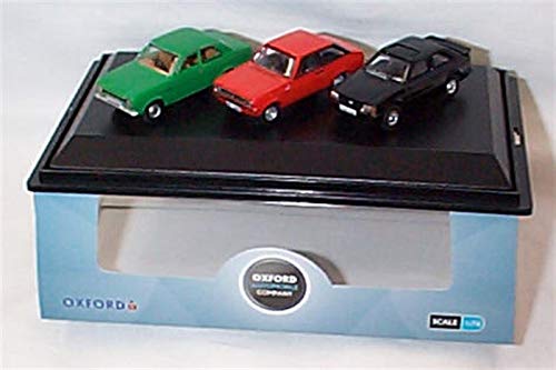 Image of Oxford 3 piece Ford Escort Mk1 Mk2 and Mk3 XR3i vehicles 1:76 scale diecast model