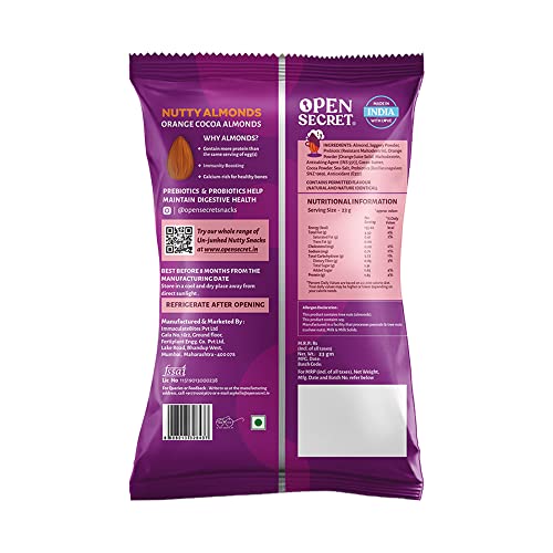 Image of Open Secret Mini Nuts| Pack of 4 (23g each)|Snacks Gift hamper |Caramel Sea Salt & Orange Cocoa Almonds, Cream & Onion Cashew, Tandoori Nuts |Roasted Diet Dry Fruits |Immunity Boosters| Healthy Snacks