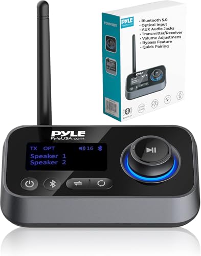 Pyle Wireless Bluetooth Transmitter Receiver - Audio Transmitting Box for TV Home Stereo, LCD...