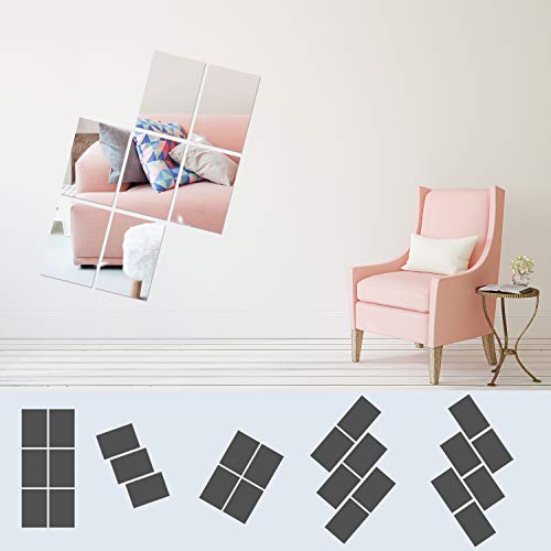 Bbto 20 Pieces Mirror Sheets Self Adhesive Non Glass Cut To Size Mirror Stickers Tiles For Wall Flexible Sticky Mirror() #TOP1