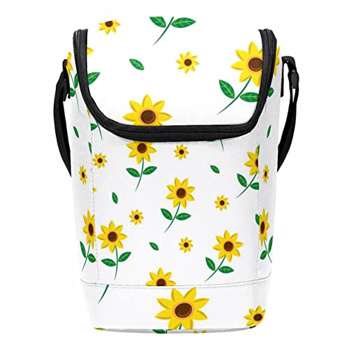 Lonchera grande floral con correa ajustable porta alimentos de mujer 2