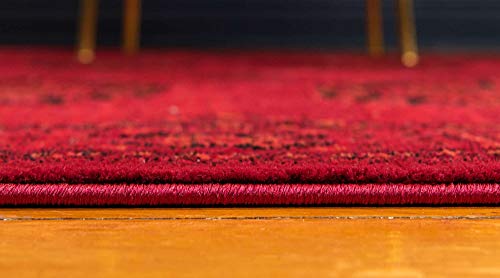 Unique Loom Tekke Collection Over-Dyed Saturated Traditional Torkaman Area Rug (5' 0 x 8' 0 Rectangular, Red/Black)