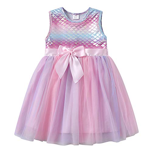 VIKITA Niñas Vestido Sirena Princesa Vestidos Ropa de Niñas Manga Larga Bebe Niñas SH4983 4-5 años