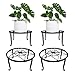 4 Stück Blumenständer Metall Schwarz, Blumenhocker Pflanzenständer, Schmiedeeisen, Rund Pflanzgefäß Flowerpot Basis für Innen-Balkon Outdoor Garten (Schwarz)