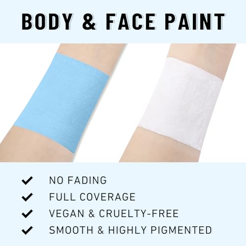 Image of BADCOLOR Argentina Light Blue White Face Body Paint Stick Set, Oil Based Fan Makeup Stick, Waterproof Sweatproof Face Paint for Football, Rugby, Softball, Baseball, Lacrosse, Sports Accessories