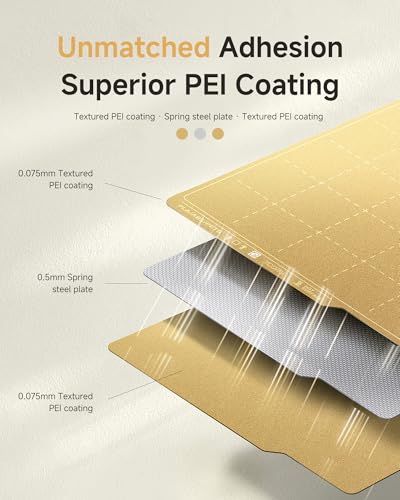 Plaque PEI texturée 257x257mm dorée pour lit Bambu Lab P1S X1C