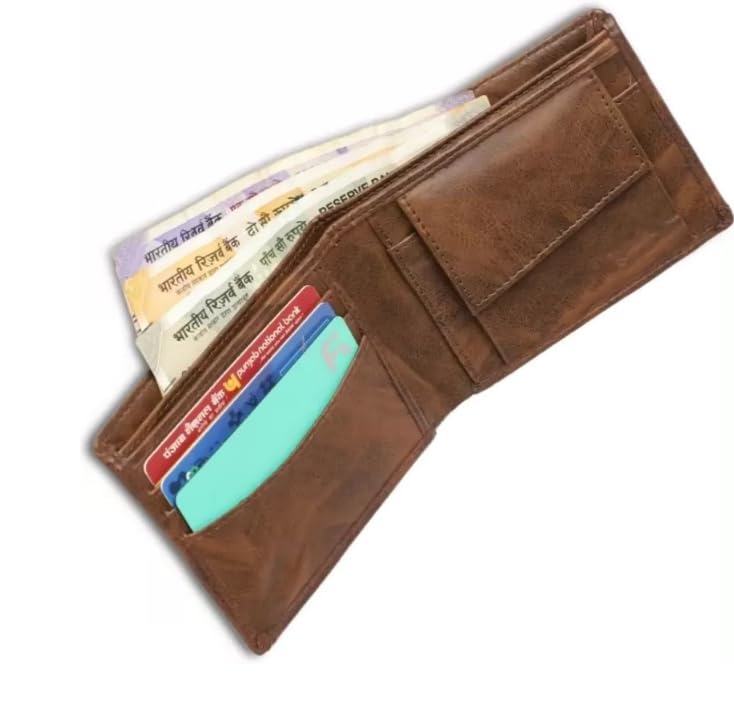 Artificial Leather Wallets for Men, Bifold PU Leather Casual Smart Wallet with 3 Credit Card Slot-image-30