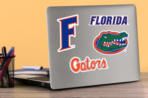 Image of University of Florida Gators Primary Logo Vinyl Sticker Pack - 9 Waterproof Die‑Cut Decals with Gator Mascot, Team Logos & Collegiate Graphics for Laptop, Water Bottle & Suitcase
