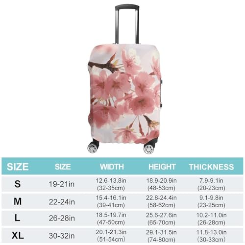 Cherry Blossom Printed Luggage Cover Protector, Fits 18-32 Inch Luggage2