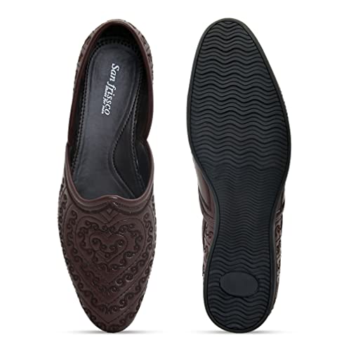 Image of San Frissco Men Faux Leather Atlantis Cherry Mojaris
