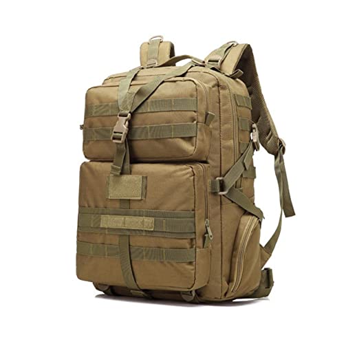Mochilas tácticas militares 45L Molle Assault Pack Senderismo Treeking Caza Mochila, Khaki, L, Mochila de senderismo Cover