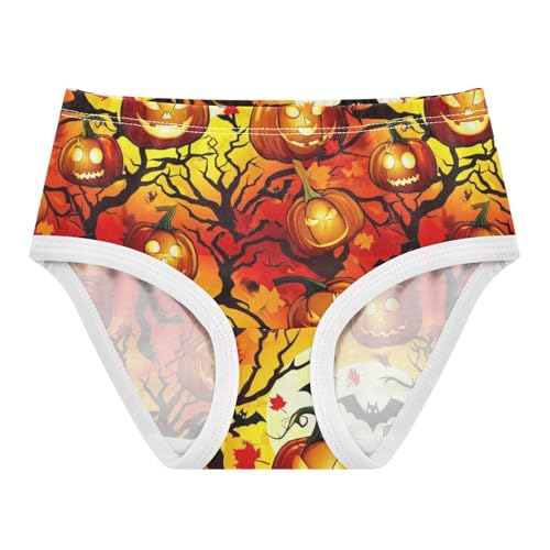 Joisal Print Toddler Underwear Floral 2t Cotton Cute Panties Girl Halloween Lantern Pumpkin Bats Briefs Undies Kids
