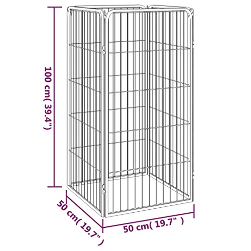 RINDIGOO Dog Playpen 4 Panels Black 19.7\"x39.4\" Powder-Coated Steel,Spacious and Reliable Dog Playpen: The Exercise Space for Your Furry Friend Dog Kennels & Runs - Thumbnail 2
