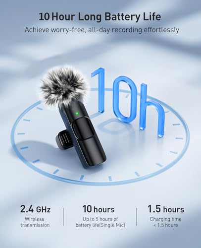 3-in-1 mini microphone for iphone wireless lavalier microphones for iosandroidcamera - noise reduction lapel mic forlive stream - hidefsound for video mavericks dignified black