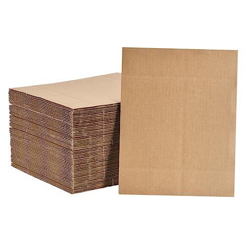 Image of MECCANIXITY 100 Pack 14 inch x 11 inch Large Corrugated Cardboard Sheets 1 /8 inch Thick Flat Cardboard Filler Inserts Pads for Mailers, Packing, Art Projects, DIY Crafts