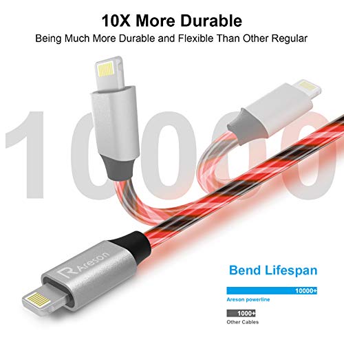 Image of Light up iPhone Charger Cord, LED Lightning Cables 1 Pack | Apple MFi Certified | USB Fast Charging Cord for Apple iPhone 13 12 11 Pro Max XR XS X /8Plus /7Plus /6Plus /5s /iPad More (6FT, Red)