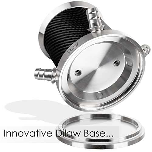 DILAW® Turtle X Carbon Shisha Aluminium 22cm Hookah to Go 4 Anschlüsse mit Tasche | Wasserpfeife Edelstahl Kaminkopf… – Bild 8