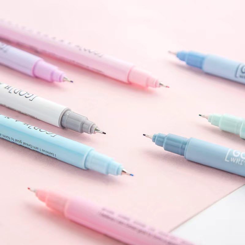 Colored Fineliner Pens, 0.38mm Fine Tip Pens, 8 Colors Fine Point Pen, Bible Journaling Planner Micro Pen Set for Writing, Drawing, Note Taking, Bullet Journaling