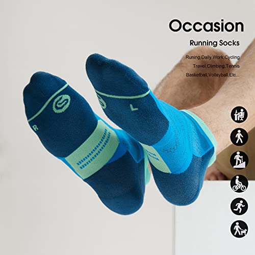 Image of CS CELERSPORT Men's Ankle Running Socks with Cushion, Arch Support Low Cut Athletic Tab Socks for Men Women 6 Pack
