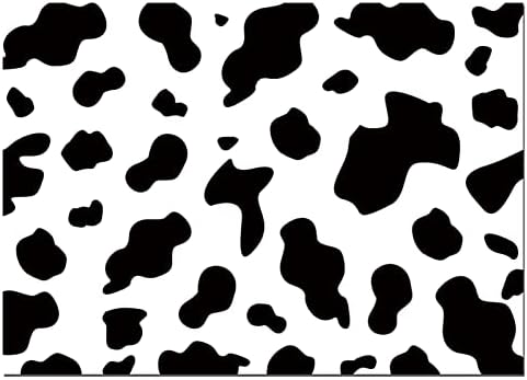10x8FT Soft Fabric/Polyester Cow Party Photography Backdrops Black and White Cow Farm Animal Happy Birthday Photo Background Kid's Birthday Party Newborn Baby Shower Banner Props