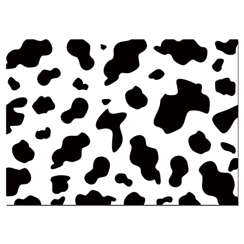 10X8Ft Soft Fabric/Polyester Cow Party Photography Backdrops Black And White Cow Farm Animal Happy Birthday Photo Background Kid's Birthday Party Newborn Baby Shower Banner Props #TOP3
